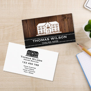 Modern Construction Handyman Carpenter Tools Wood  Business Card