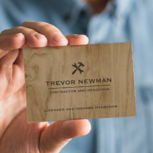 Modern Construction Handyman Carpenter Tools Wood Business Card