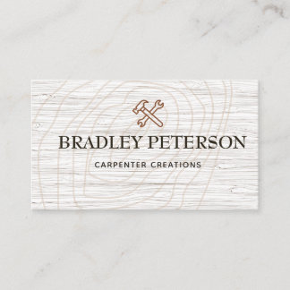 Modern Construction Handyman Carpenter Tools Wood Business Card