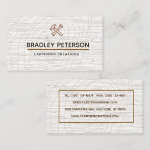 Modern Construction Handyman Carpenter Tools Wood  Business Card
