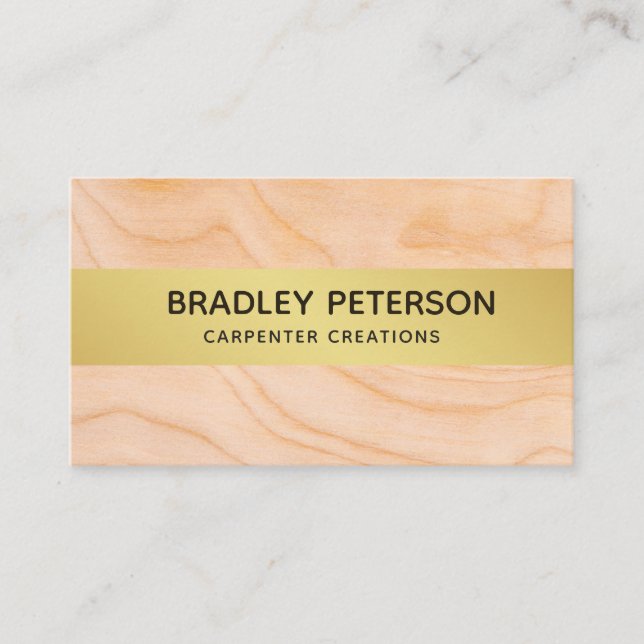 Modern Construction Handyman Carpenter Tools Wood  Business Card (Front)