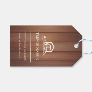 Modern Construction Handyman Carpenter Tools Wood Gift Tags