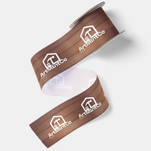 Modern Construction Handyman Carpenter Tools Wood Satin Ribbon