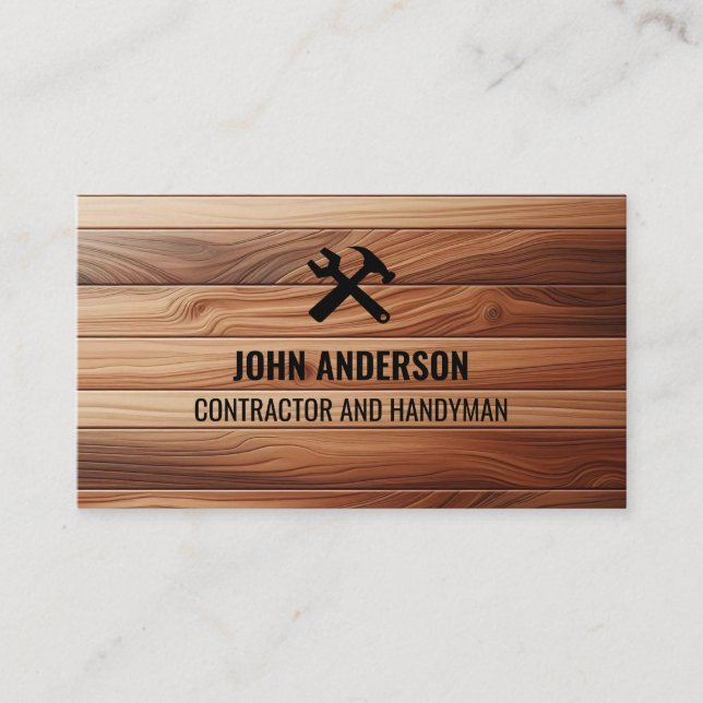 Modern Construction Handyman Contractor Renovation Business Card (Front)