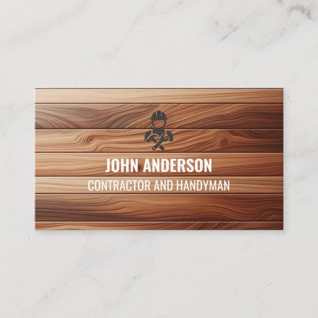 Modern Construction Handyman Contractor Renovation Business Card (Front)