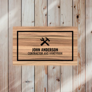 Modern Construction Handyman Contractor Renovation Business Card