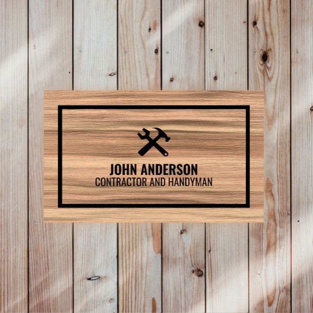 Modern Construction Handyman Contractor Renovation Business Card (Creator Uploaded)
