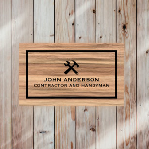 Modern Construction Handyman Contractor Renovation Business Card
