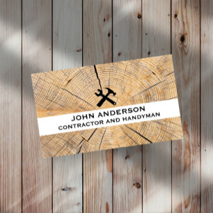 Modern Construction Handyman Contractor Renovation Business Card