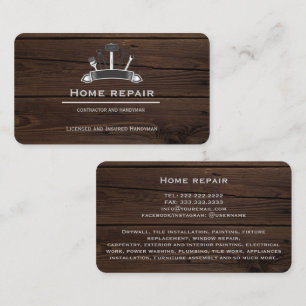Modern Construction Handyman home repair Tools Business Card