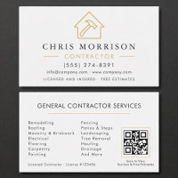 Modern Construction Minimalist White Gold QR Code