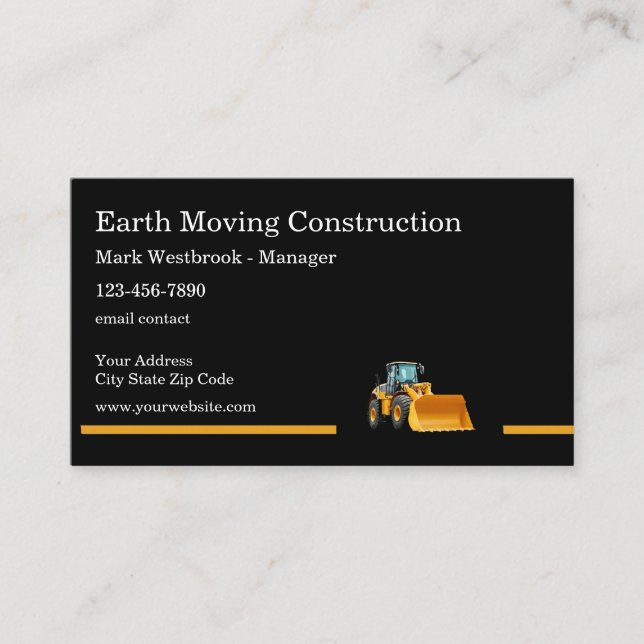 Modern Construction Unique Business Cards (Front)