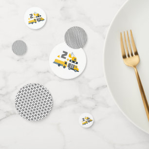 Modern Construction Vehicle Birthday Party Big Two Confetti