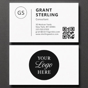 Modern Consultant QR Code Company Logo  Business Card
