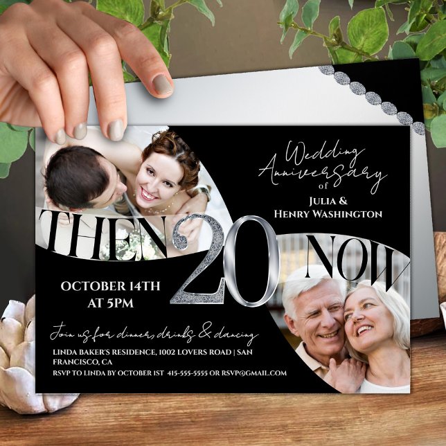 Modern Contemporary 20th Wedding Anniversary Invitation (Creator Uploaded)