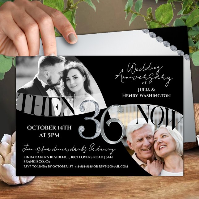 Modern Contemporary 36th Wedding Anniversary Invitation (Creator Uploaded)