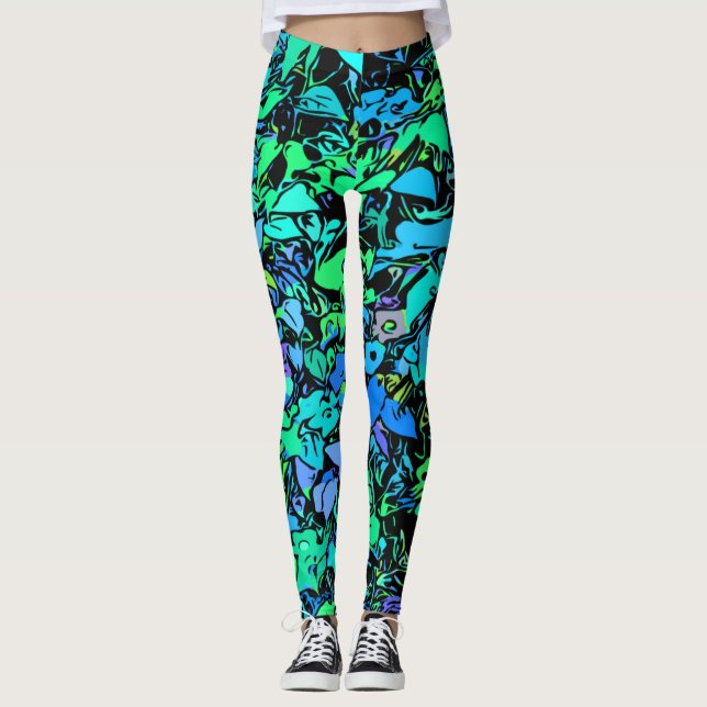 Modern Contemporary Abstract Art Leggings (Front)