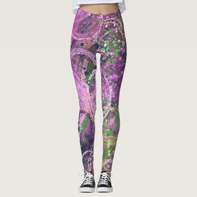 Modern Contemporary Abstract Art Leggings (Front)