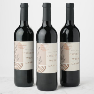 Modern Contemporary Abstract Boho Wine Label
