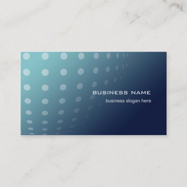 Modern Contemporary Abstract Dots Aqua Gradient Business Card (Front)