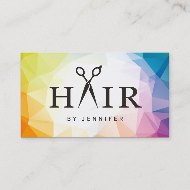 Modern Contemporary Abstract Hair Stylist Salon Business Card (Front)