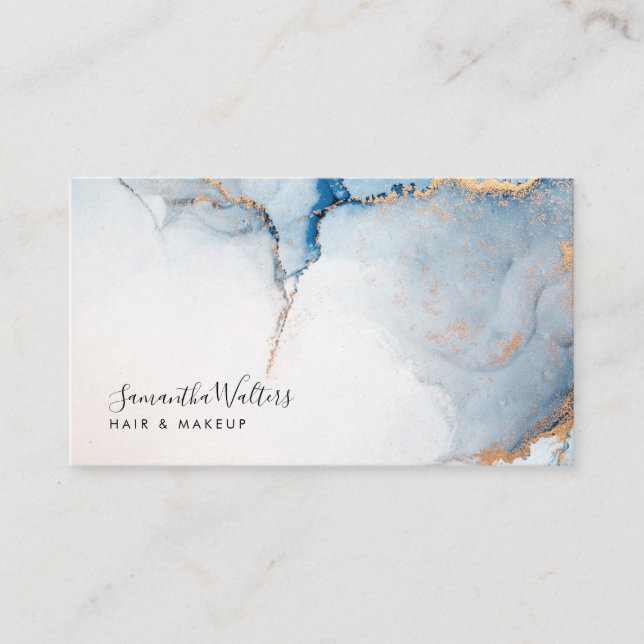 Modern Contemporary Agate Elegant Custom Business Card (Front)