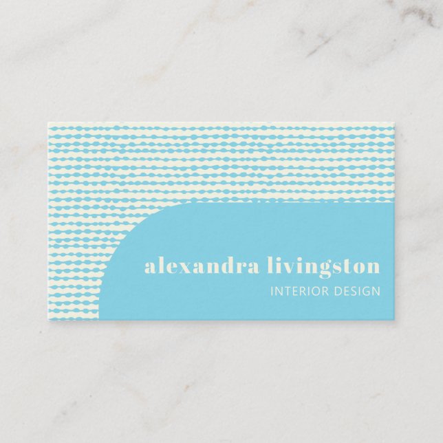 Modern Contemporary Aqua Blue Abstract Creative Business Card (Front)
