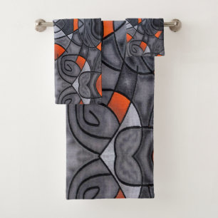 Modern Contemporary Art Bath Towel Set
