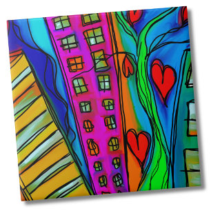 Modern Contemporary Art Drawing Graffiti Abstract Tile