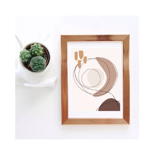 Modern Contemporary Art in Neutral Shades Poster