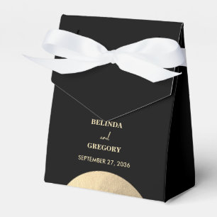 Modern Contemporary Black & Gold Abstract Wedding Favour Box