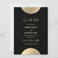 Modern Contemporary Black & Gold Abstract Wedding