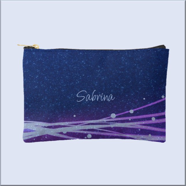 Modern & Contemporary Blue & Purple Lights Accessory Pouch (Bookmark my store! https://www.zazzle.com/store/capricepetit)