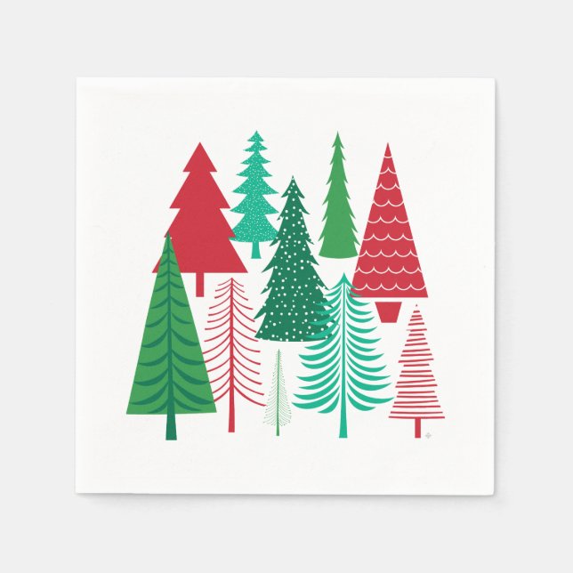 modern contemporary Christmas trees Napkin (Front)