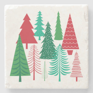 modern contemporary Christmas trees Stone Coaster