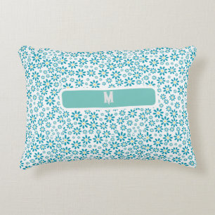 Modern Contemporary Daisy Flower Initial Decorative Cushion