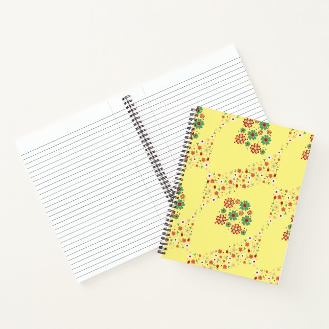 Modern Contemporary Floral  Yellow  Notebook (Inside)