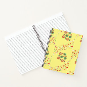 Modern Contemporary Floral  Yellow Spiral Notebook