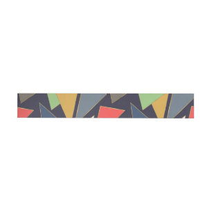 Modern Contemporary Gold Strokes Colourful Triangl Wrap Around Label
