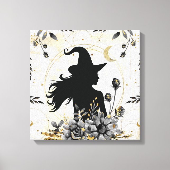 Modern contemporary Halloween witch 3 Canvas Print (Front)