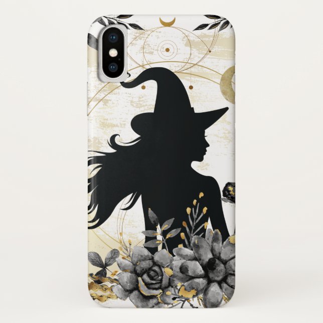 Modern contemporary Halloween witch 3 Case-Mate iPhone Case (Back)