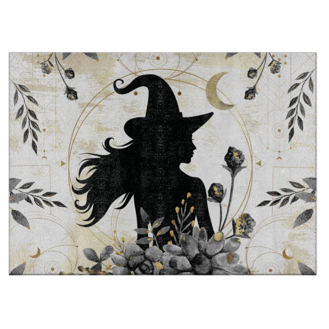 Modern contemporary Halloween witch 3 Cutting Board (Front)
