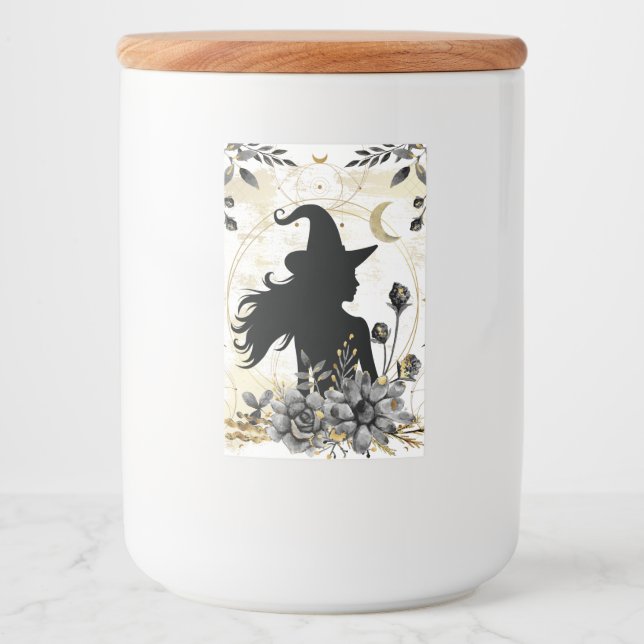 Modern contemporary Halloween witch 3 Food Label (Front)