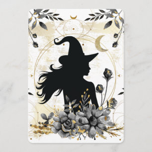 Modern contemporary Halloween witch 3 Invitation