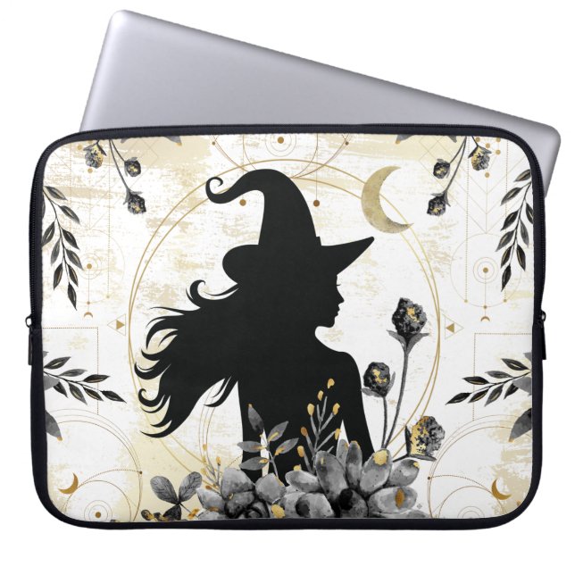 Modern contemporary Halloween witch 3 Laptop Sleeve (Front)
