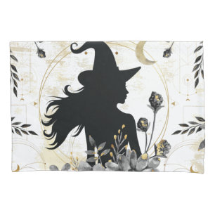 Modern contemporary Halloween witch 3 Pillowcase