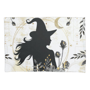 Modern contemporary Halloween witch 3 Pillowcase