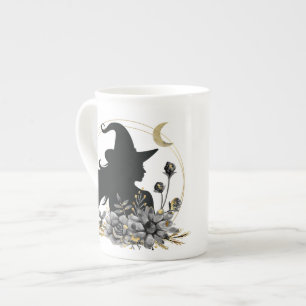 Modern contemporary Halloween witch Bone China Mug