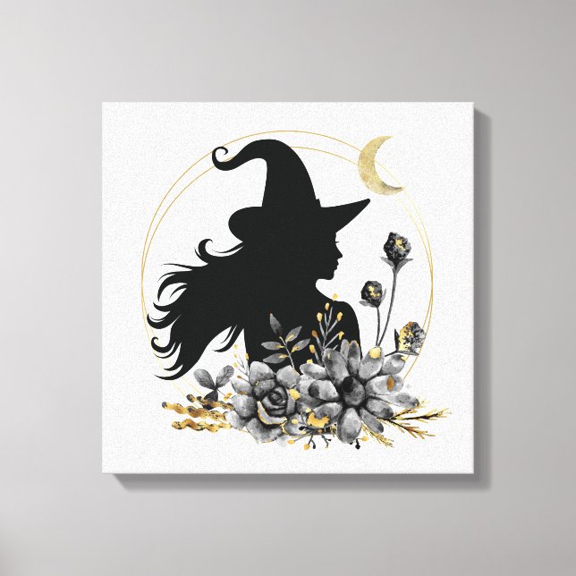 Modern contemporary Halloween witch Canvas Print (Front)