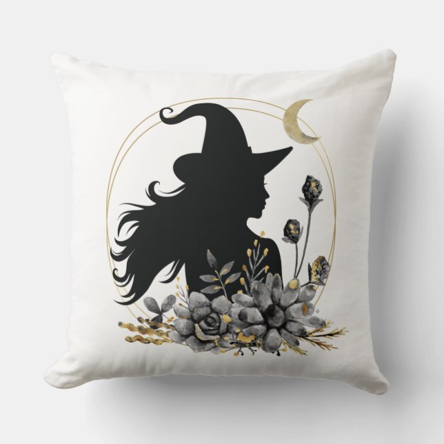 Modern contemporary Halloween witch Cushion (Front)